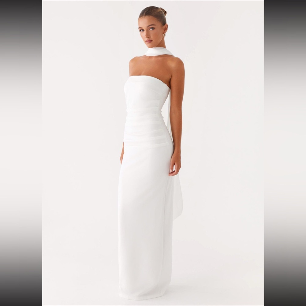 Peppermayo White Dress with neck scarf